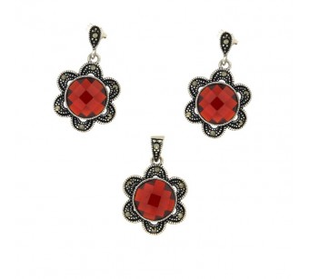 Silver marcasite jewellery set