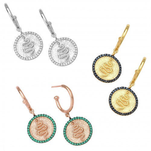 Snake coin earrings