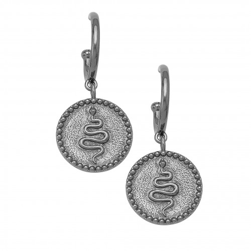 Snake coin earrings