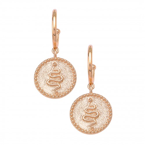 Snake coin earrings