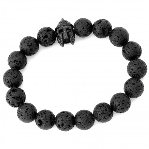 Bracelet helmet with lava stones
