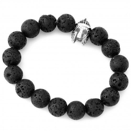 Bracelet helmet with lava stones