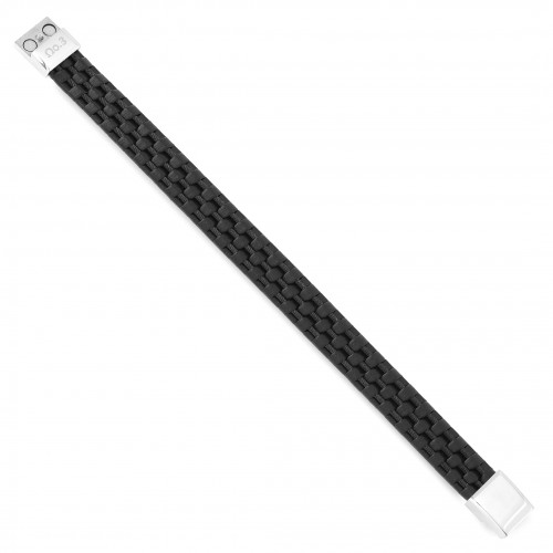 Bracelet with rubber strap and steel