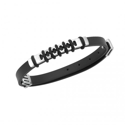 Bracelet with rubber strap and steel