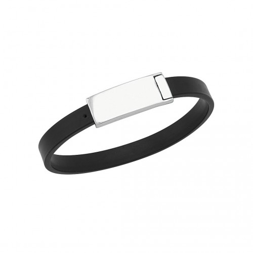 Bracelet with rubber strap and silver