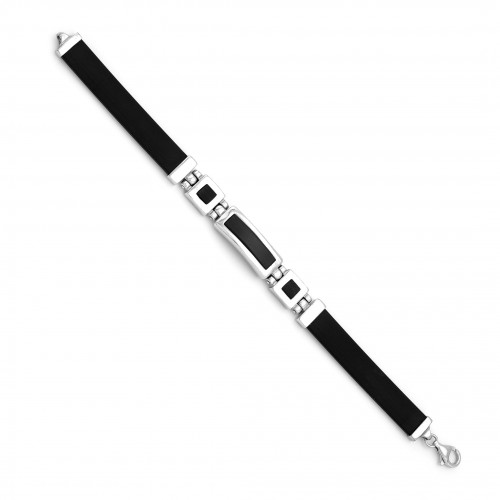Bracelet with rubber strap and silver