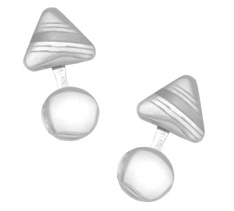 Silver triangle cufflinks