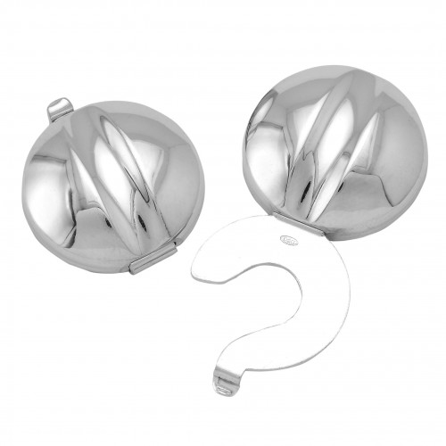 Silver circle disk cufflinks