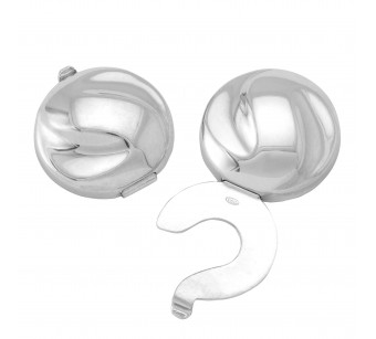 Silver circle disk cufflinks
