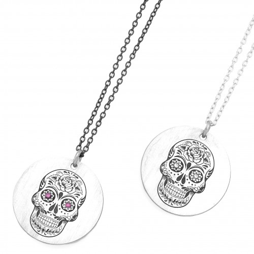 Silver skull necklace