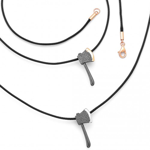 Silver axe necklace