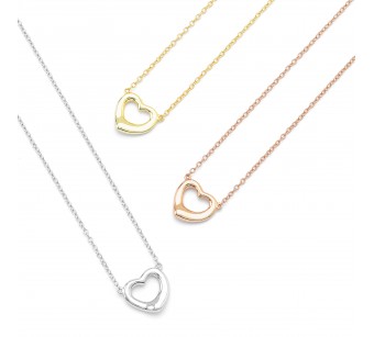Perforated heart necklace