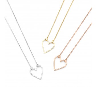 Perforated heart necklace