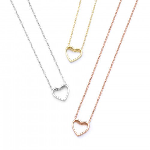 Perforated heart necklace