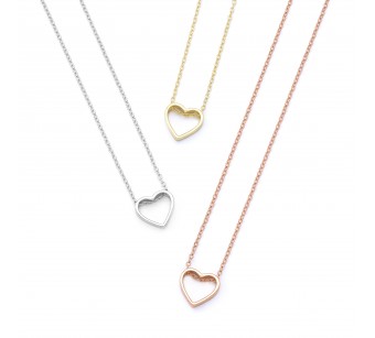 Perforated heart necklace