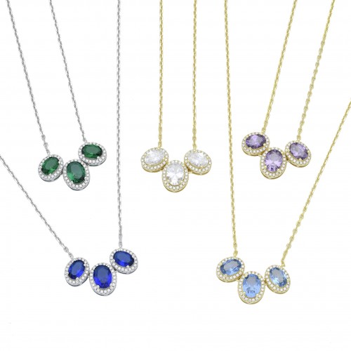 Triplet Stone Necklace