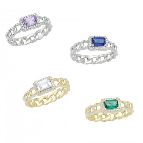Chain Solitaire Ring