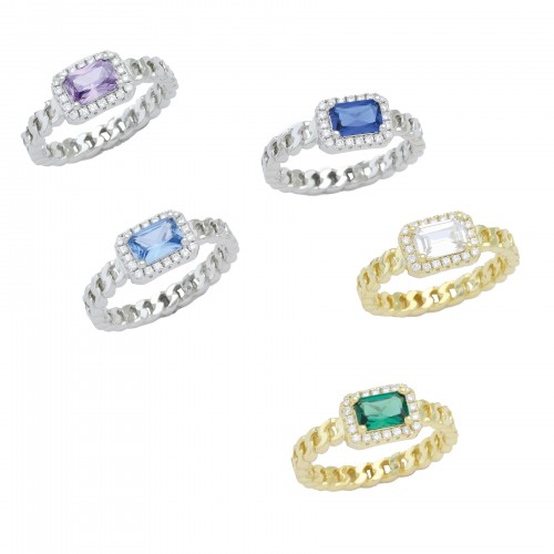 Chain Solitaire Ring
