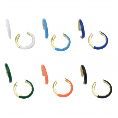 Enamelled Hoop Earrings