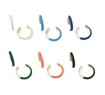 Enamelled Hoop Earrings