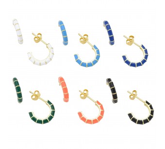 Enamelled Hoop Earrings