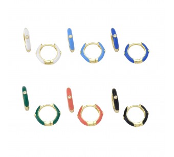 Enamelled Hoop Earrings