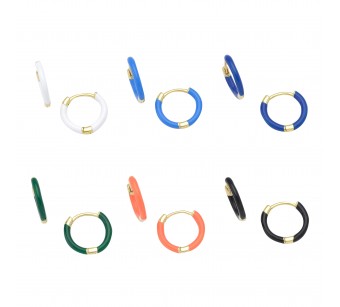 Enamelled Hoop Earrings