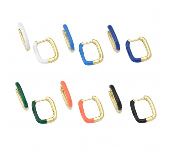 Enamelled Hoop Earrings