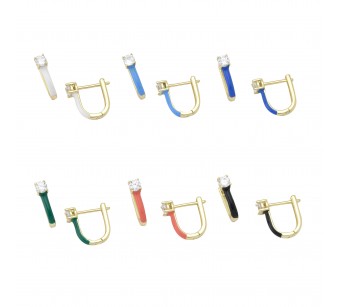 Enamelled Hoop Earrings