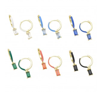 Enamelled Hoop Earrings