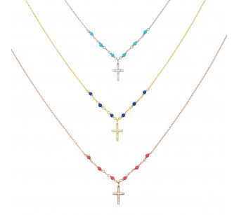 Cross Enamel Necklace