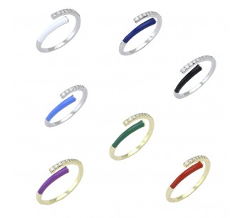 Enamelled By-Pass Ring