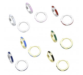 Enamelled Hoop Earrings