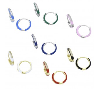 Enamelled Hoop Earrings