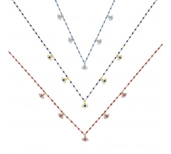Evil Eye Enamel Necklace