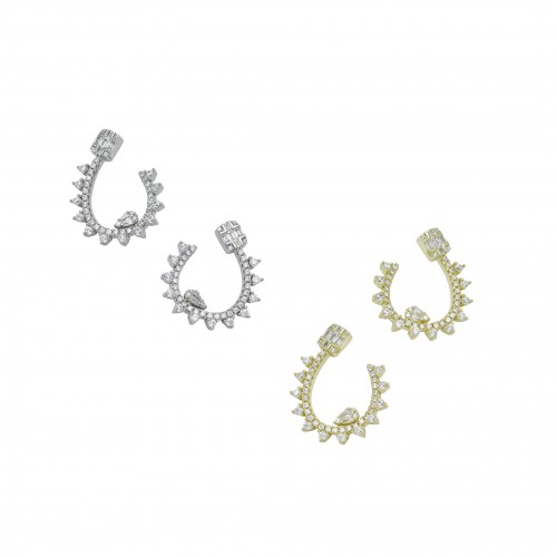 Open Hoop Sun Earrings