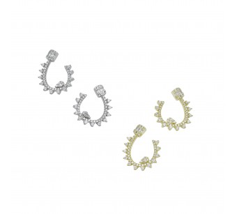 Open Hoop Sun Earrings