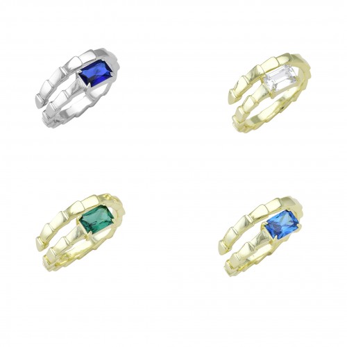 Solitaire By Pass "Snake" Ring