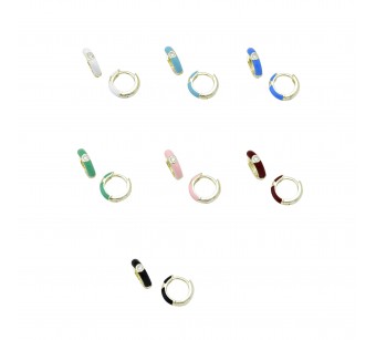 Enamelled Hoop Earrings