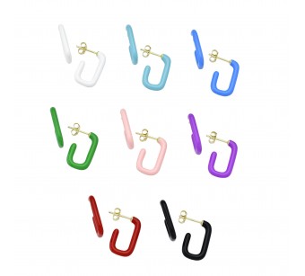 Enamelled Hoop Earrings