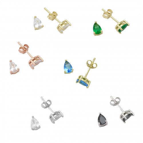 Drop Single Stone Earrings