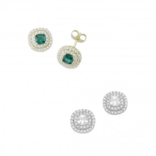 Circle Pyramid Earrings