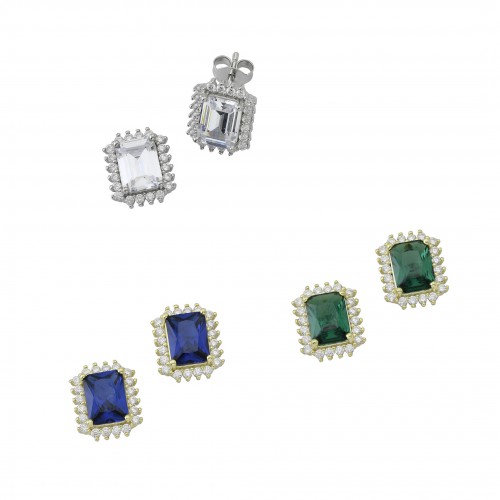 Rectangular Stone Earrings
