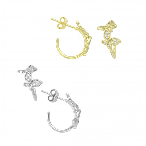 Butterflies Hoop Earrings
