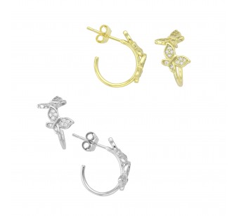 Butterflies Hoop Earrings