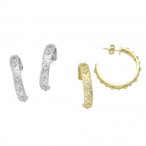 Flowers Hoop Earrings