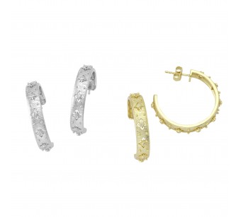 Flowers Hoop Earrings