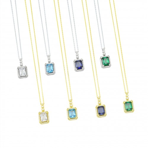 Rectangular Stone Necklace