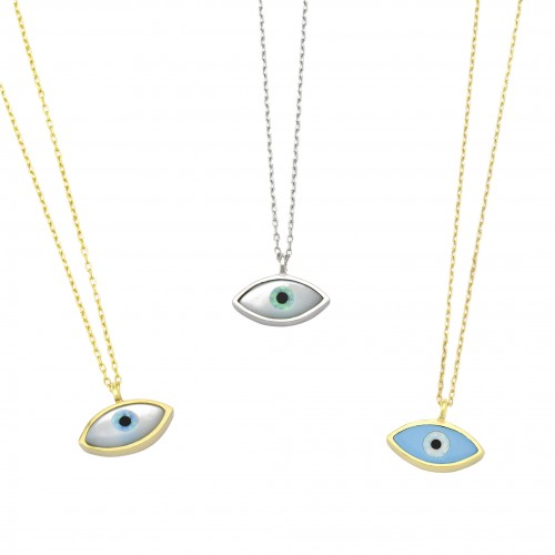 Navette Eye Necklace (6x12mm)