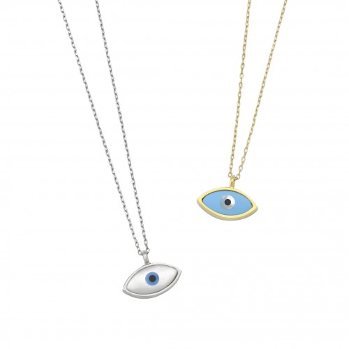 Navette Eye Necklace (7x14mm)